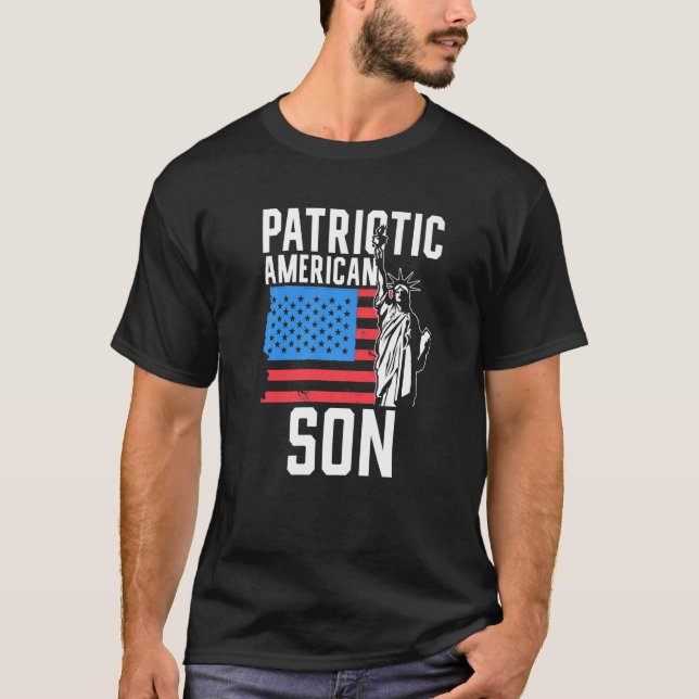 Camiseta Patriotic American Son America Usa Patriot Us Us U (Anverso)