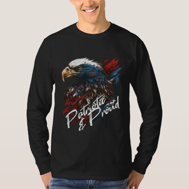 Camiseta Patriotic and Proud Bald Eagle 4th of July (Anverso)