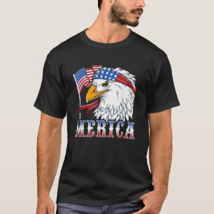 Camiseta Patriotic Bald Eagle 4 de julio América Bandera de