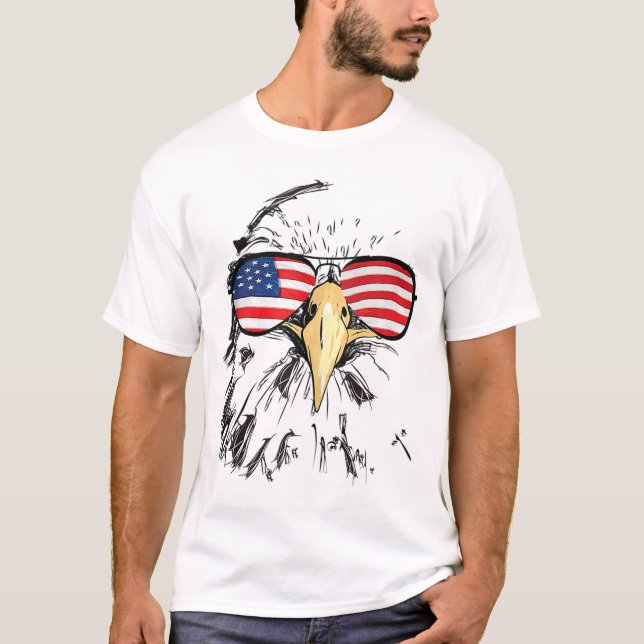 Camiseta Patriotic Bald Eagle Estados Unidos Bandera Americ (Anverso)