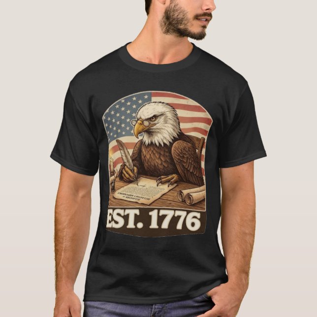 Camiseta Patriotic Bald Eagle Founding Father 1776 (Anverso)