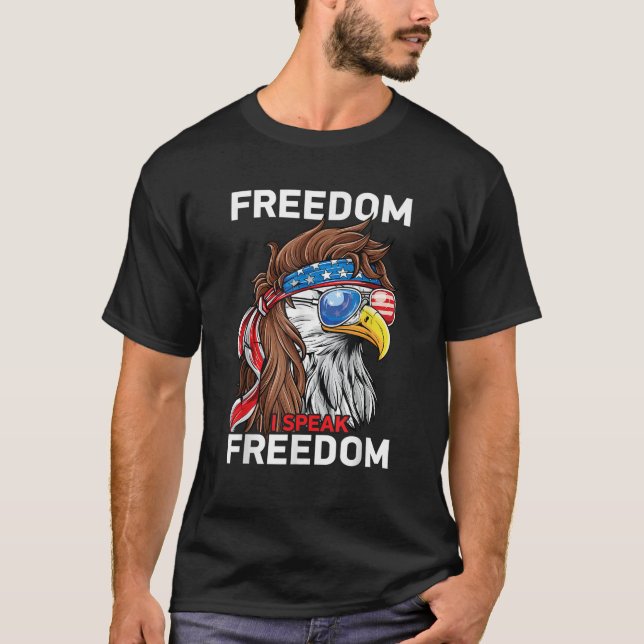 Camiseta Patriotic Bald Eagle Freedom USA Bandera Americana (Anverso)