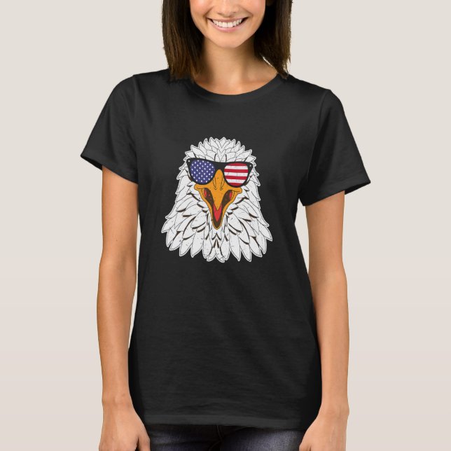 Camiseta Patriotic Bald Eagle Mullet Eeuu Bandera Americana (Anverso)
