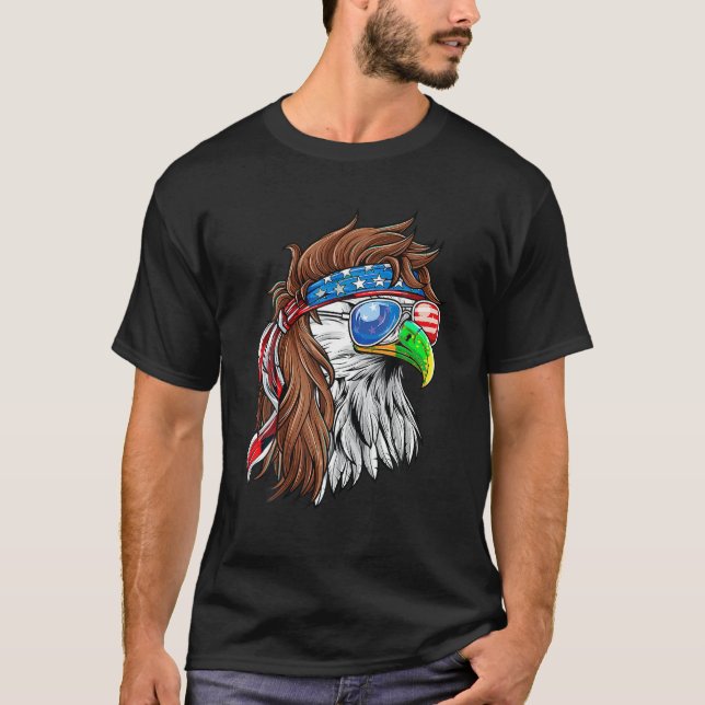 Camiseta Patriotic Bald Eagle Mullet Estados Unidos Bandera (Anverso)