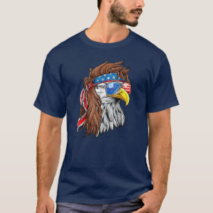 Camiseta Patriotic Bald Eagle Mullet Estados Unidos Bandera