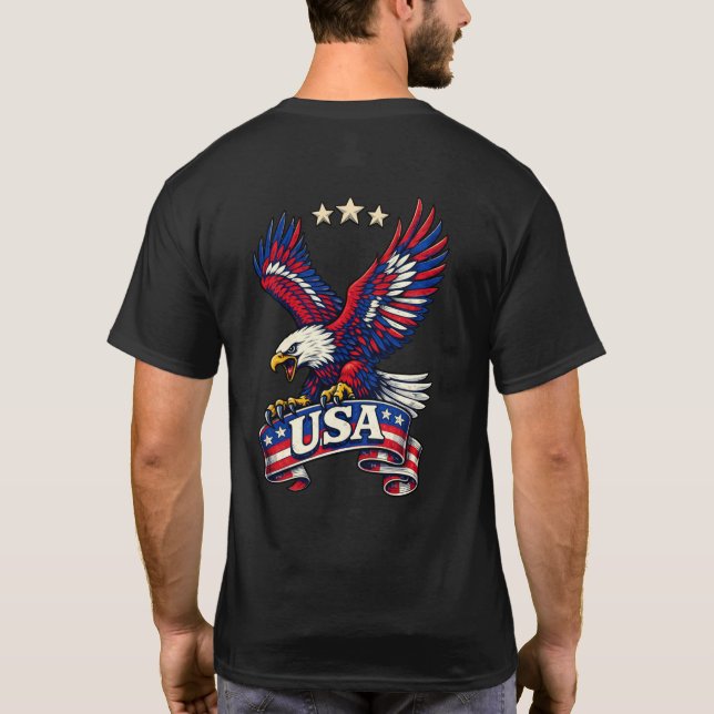 Camiseta Patriotic Bald Eagle USA (Reverso)