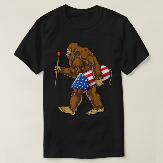 Camiseta Patriotic Bigfoot Firework Design (Diseño del anverso)