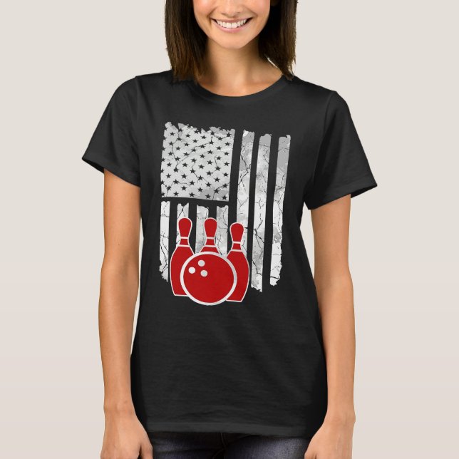 Camiseta Patriotic Bowling Player Bowler (Anverso)