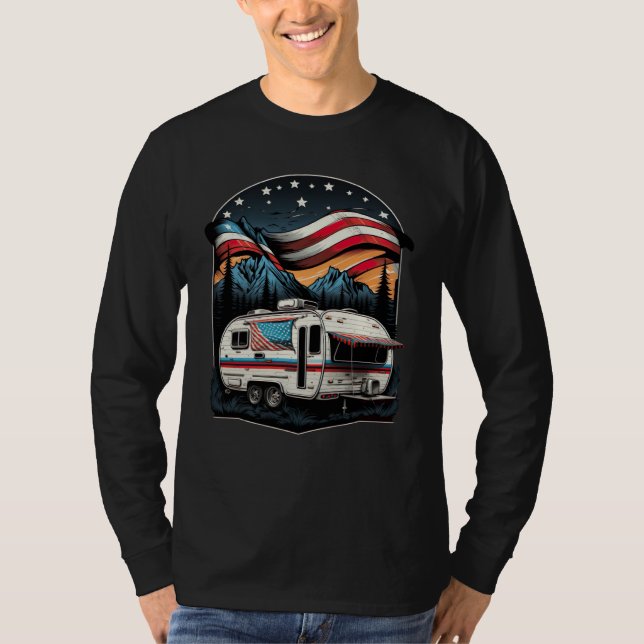 Camiseta Patriotic Camping And Caravan Adventure USA  1 (Anverso)