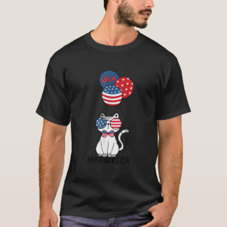 Camiseta Patriotic Cat Meowica 4Th Of July Kitten