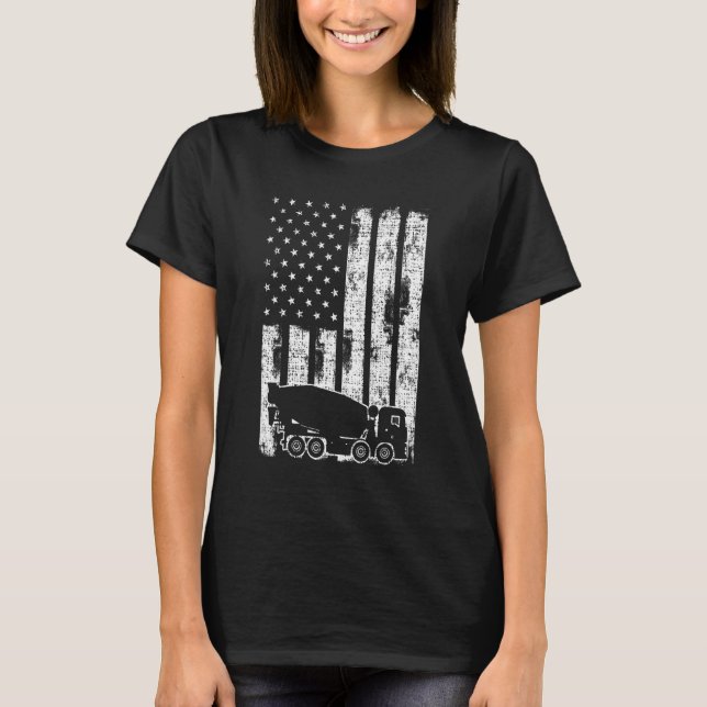 Camiseta Patriotic Cement Truck Driver Concrete Mixer Ameri (Anverso)
