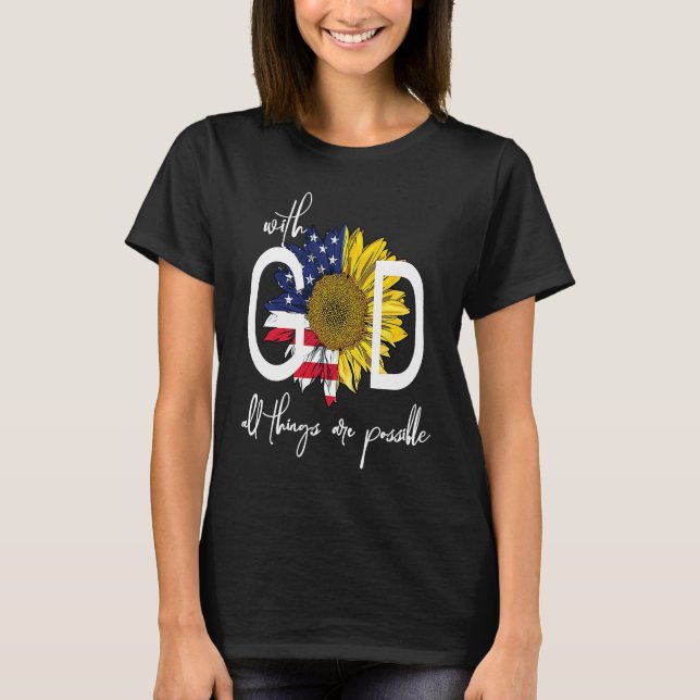 Camiseta Patriotic Christian USA With God All Things Are Po (Anverso)