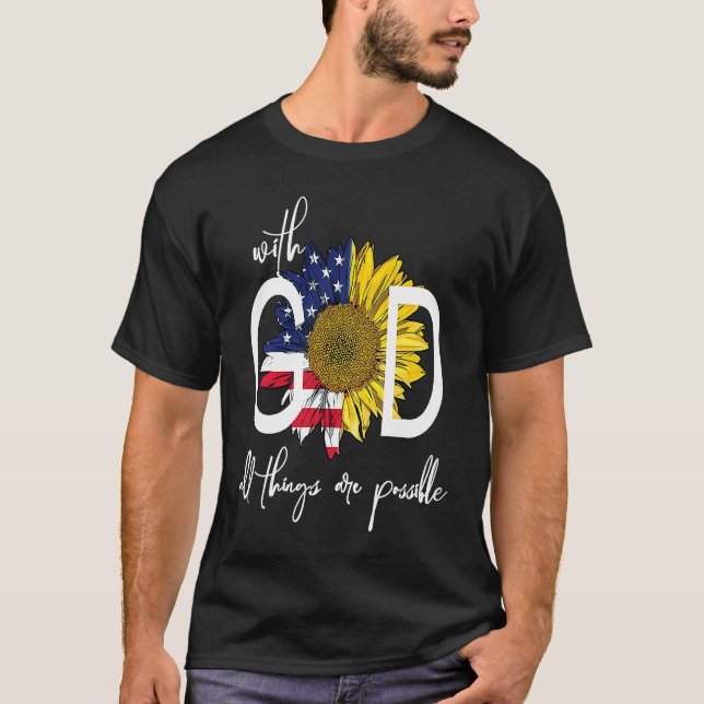 Camiseta Patriotic Christian USA With God All Things Are Po (Anverso)