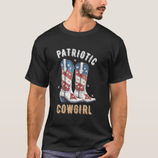 Camiseta Patriotic Cow Boots American Flag July 4Th Of July