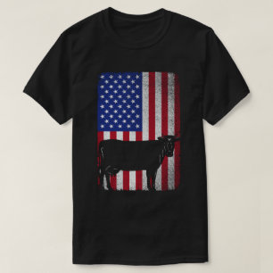 Camiseta Patriotic Cow Farmer Farm EEUU Bandera Americana