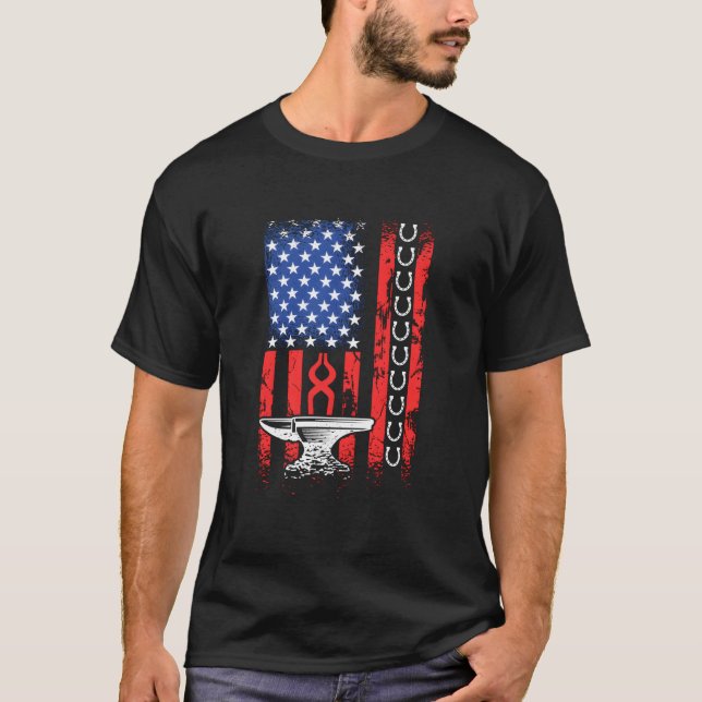 Camiseta Patriotic Crafts 4Th Of July American Flag Farrier (Anverso)