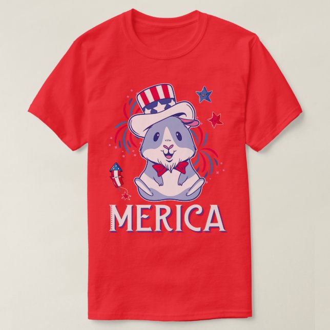 Camiseta Patriotic Cute American Guinea Pig  4th of July Me (Diseño del anverso)