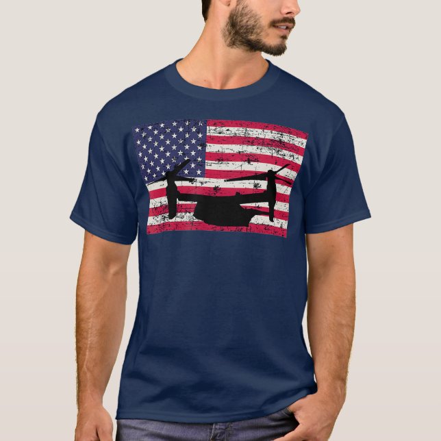 Camiseta Patriotic CV22 Osprey American flag (Anverso)