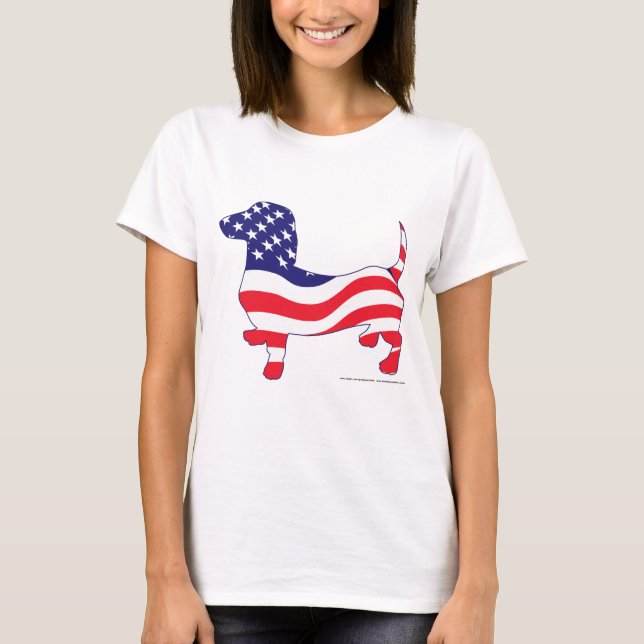 Camiseta Patriotic Dachshund (Anverso)