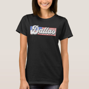 Camiseta Patriotic Dallas USA Bandera Stripe Vintage City D
