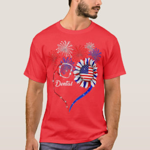 Camiseta Patriotic Dental 4 De Julio Bandera Americana Sunf