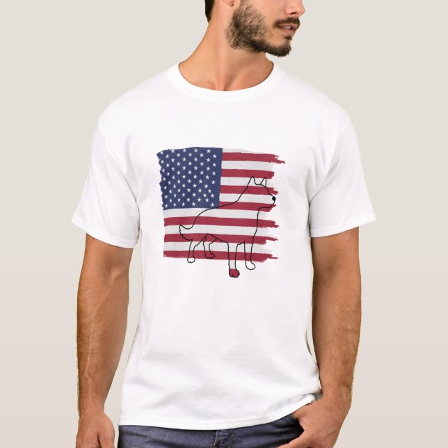Camiseta Patriotic DOG American Flag Vintage (Anverso)