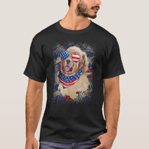 Camiseta Patriotic Dog Leopard Gafas de sol Bandera America