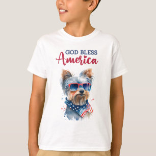 Camiseta Patriotic Dog-Yorkie