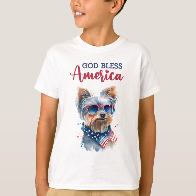 Camiseta Patriotic Dog-Yorkie (Anverso)