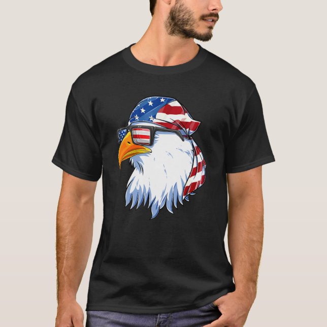 Camiseta Patriotic Eagle Mullet 4 De Julio Estadounidense F (Anverso)