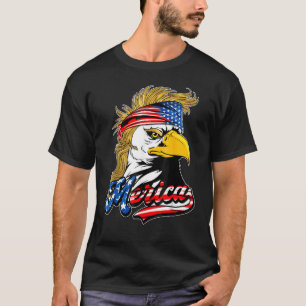 Camiseta Patriotic Eagle Mullet 4 De Julio Estadounidense F