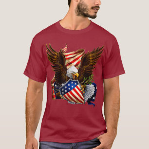 Camiseta Patriotic Eagle Shield flanquea el tee americano 4
