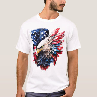 Camiseta Patriotic Eagle T-Shirt – USA Flag Art for Men, Wo