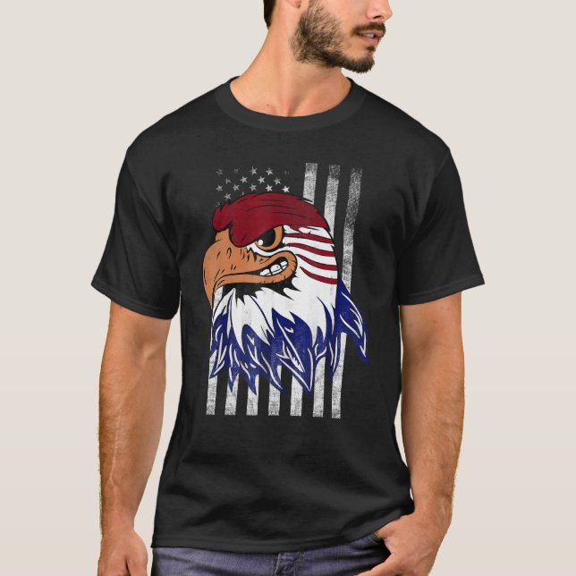 Camiseta Patriotic Eagle Usa Merica 4 De Julio American Fl (Anverso)