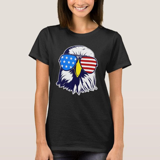 Camiseta Patriotic Eagle with Sunglasses Fourth Of July Men (Anverso)