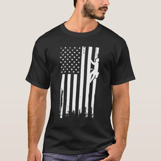 Camiseta Patriotic Electric Lineman 4th Of July American Fl (Anverso)