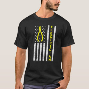 Camiseta Patriotic Electrician American USA Flag Funny Line