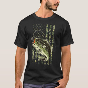Camiseta Patriotic Fisherman Camo American Camouflage Flag