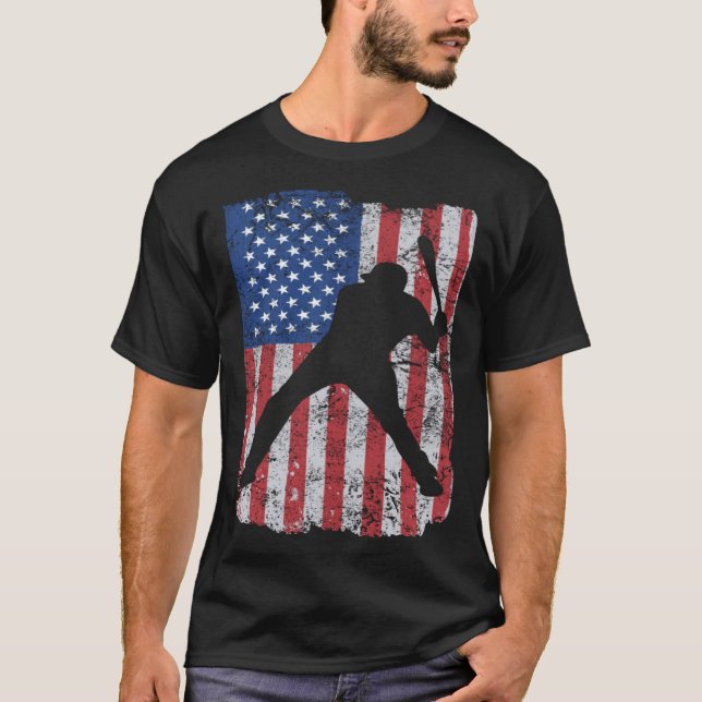 Camiseta Patriotic Flag Baseball Softball 4 Th Of July Play (Anverso)