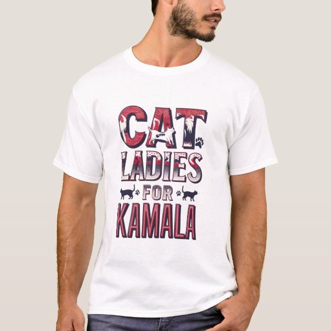 Camiseta Patriotic Flag Colours Cat Ladies (Anverso)