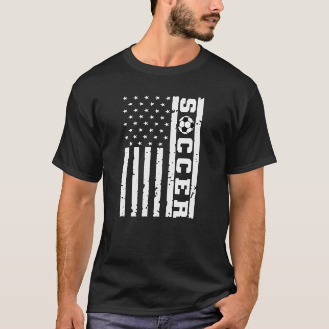 Camiseta Patriotic Flag US Soccer Tee, American Flag Soccer (Anverso)