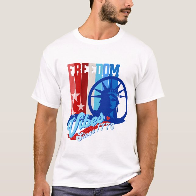 Camiseta Patriotic Freedom Vibes USA T-Shirt (Anverso)