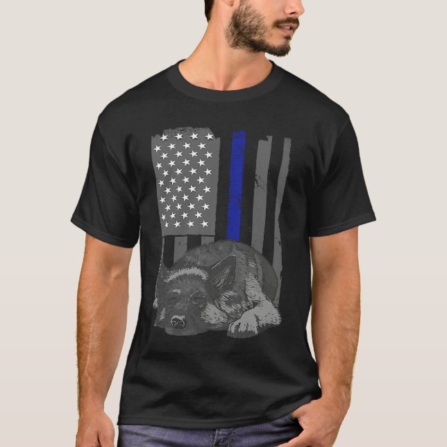 Camiseta Patriotic German Shepherd America Flag 4th of July (Anverso)