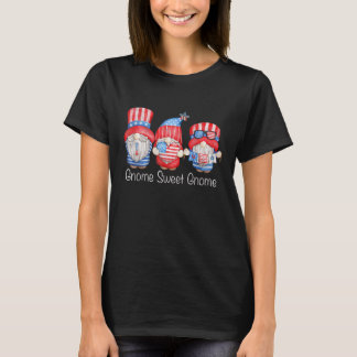 Camiseta Patriotic Gnome Sweet Gnome I Love Usa 4 De Julio