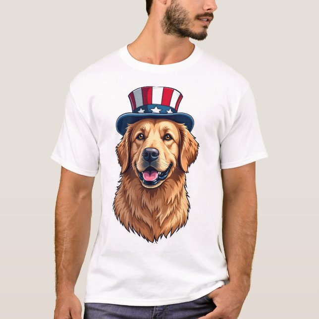 Camiseta Patriotic Golden Retriever Split Frame Tee 2 (Anverso)