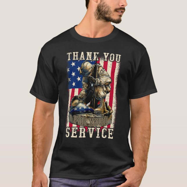 Camiseta Patriotic Gracias por tu Veterano Memor de Servici (Anverso)