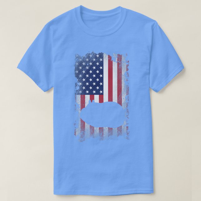 Camiseta Patriotic Guinea Pig American Flag Cool Guinea Pig (Diseño del anverso)