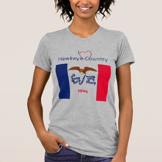 Camiseta Patriotic Hawkeyes Iowa Flag (Anverso)