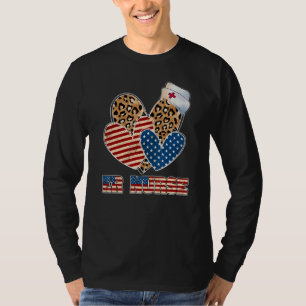 Camiseta Patriotic Hearts Norteamericano Er Enfermera Bande