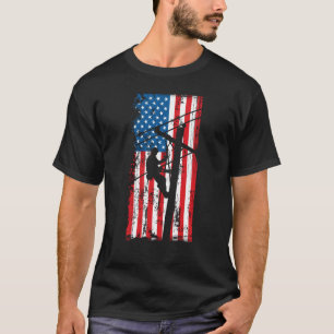 Camiseta Patriotic Lineman Tools América Bandera de EE.UU. 